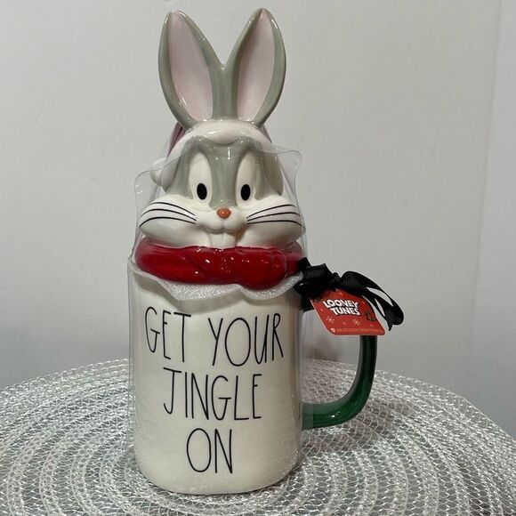 Rae Dunn Buggs Bunny Mug with Topper NWT - Picture 1 of 9